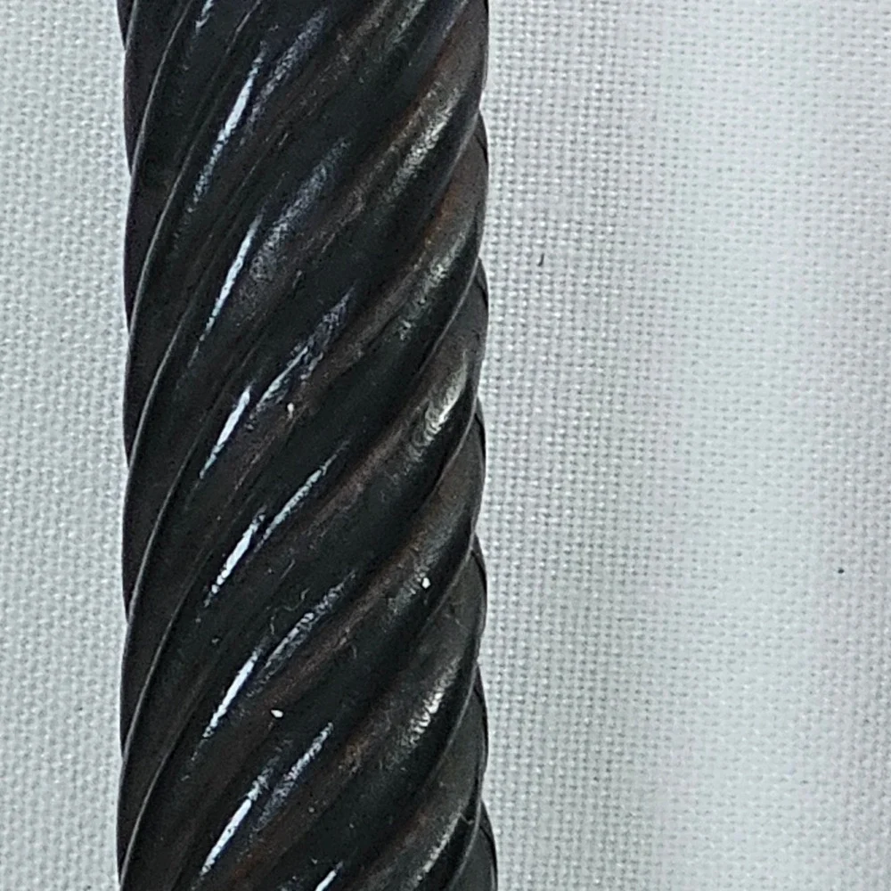 Set of 4 Stainless Steel Forks with Dark Brown Spiral Twist Handles Flatware